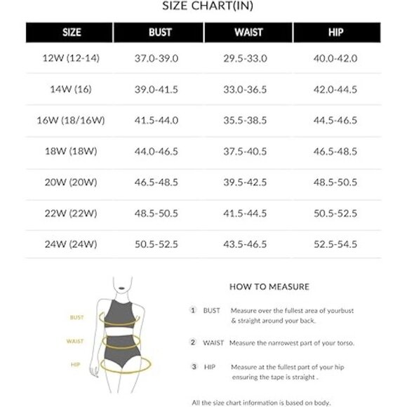 Two Piece V-Neck Tummy Control High Waisted Swimsuit Bikini Set Size16W - Picture 13 of 13